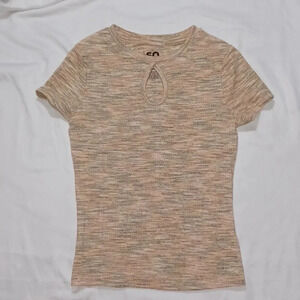 SO fitted ribbed 90s Keyhole top